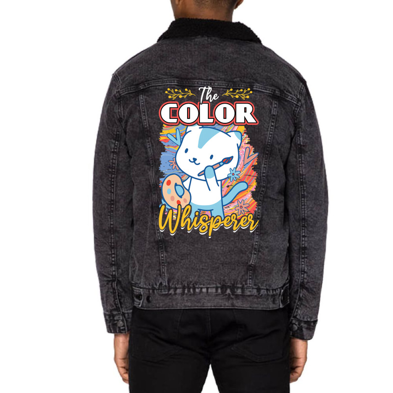 The Color Whisperer 2painter Unisex Sherpa-lined Denim Jacket | Artistshot