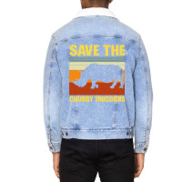 Vintage Sunset Save The Chubby Unicorns Fat Rhino Unisex Sherpa-lined Denim Jacket | Artistshot