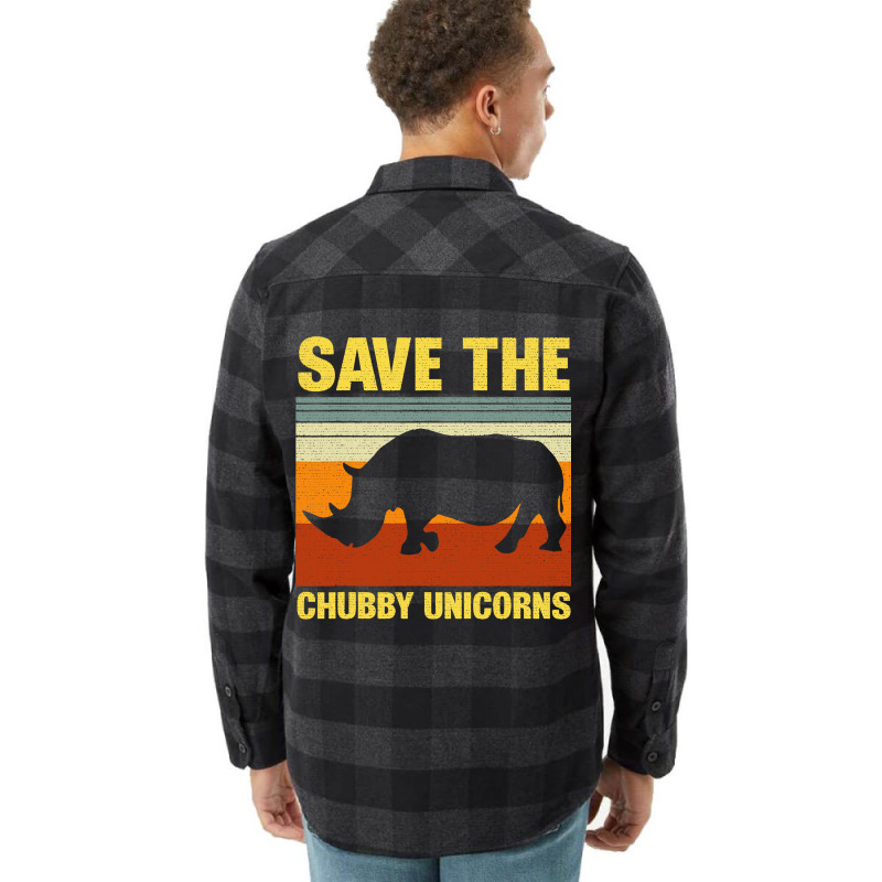 Vintage Sunset Save The Chubby Unicorns Fat Rhino Flannel Shirt | Artistshot