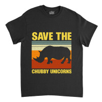 Vintage Sunset Save The Chubby Unicorns Fat Rhino Classic T-shirt | Artistshot