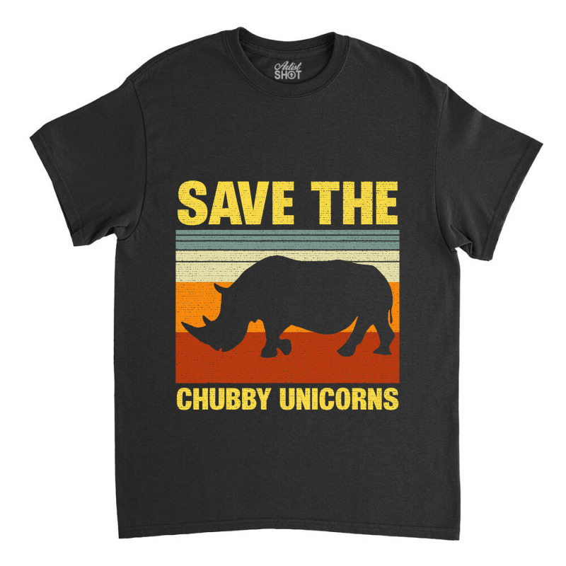 Vintage Sunset Save The Chubby Unicorns Fat Rhino Classic T-shirt | Artistshot