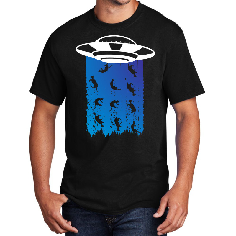 Ufo Abduction Alien Cat Extraterrestrial Kitty Own Basic T-shirt | Artistshot