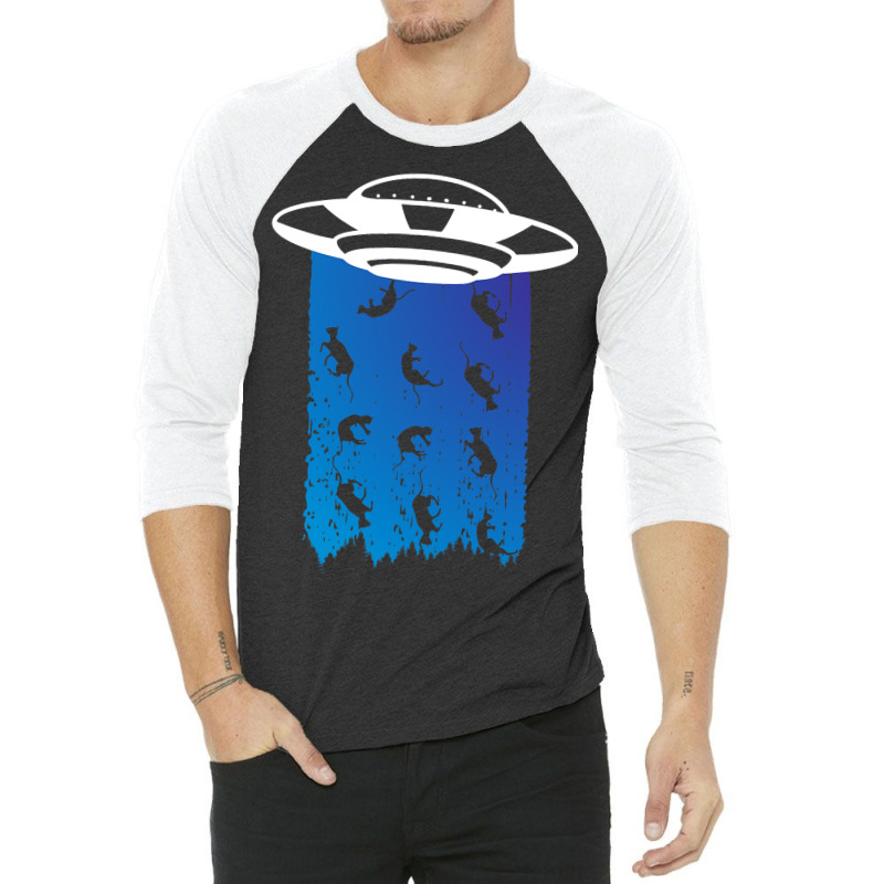 Ufo Abduction Alien Cat Extraterrestrial Kitty Own 3/4 Sleeve Shirt | Artistshot