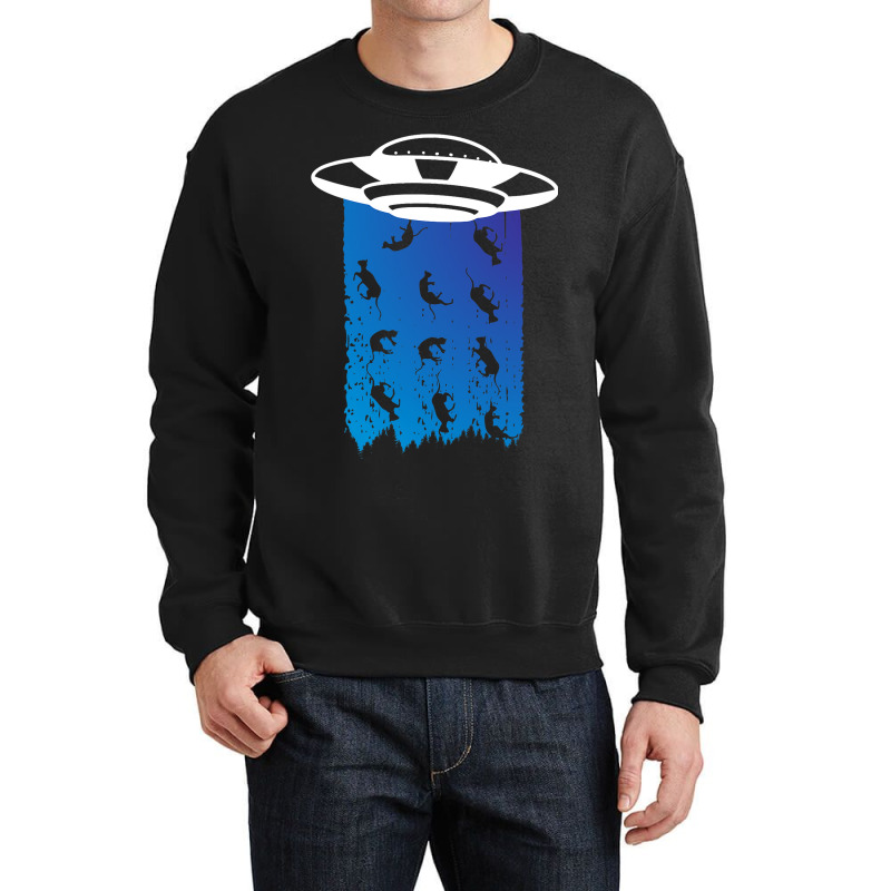 Ufo Abduction Alien Cat Extraterrestrial Kitty Own Crewneck Sweatshirt | Artistshot