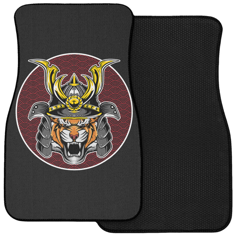 Tiger Samurai Helmet Funny Japanese Warrior Design Front Car Mat | Artistshot