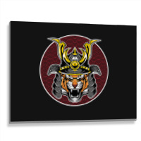 Tiger Samurai Helmet Funny Japanese Warrior Design Metal Print Horizontal | Artistshot