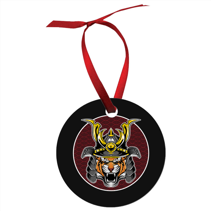 Tiger Samurai Helmet Funny Japanese Warrior Design Ornament | Artistshot