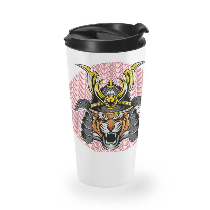 Tiger Samurai Helmet Funny Japanese Warrior Design Travel Mug | Artistshot