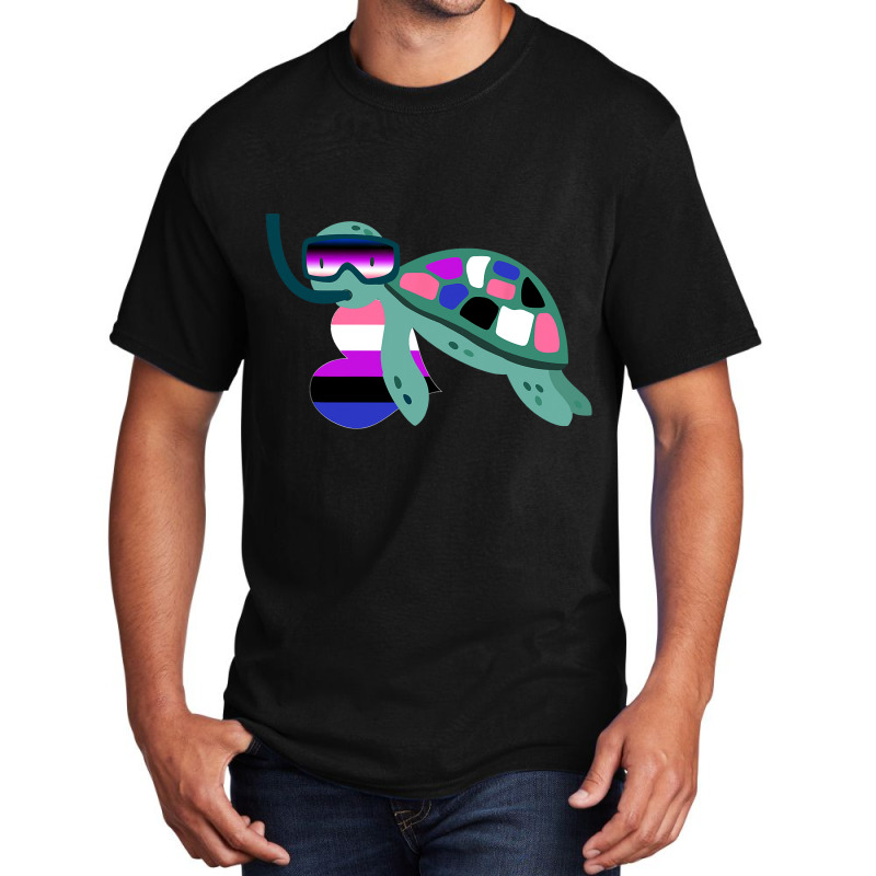 Turtle Genderfluid Flag Subtle Lgbt Gender Fluid G Basic T-shirt | Artistshot