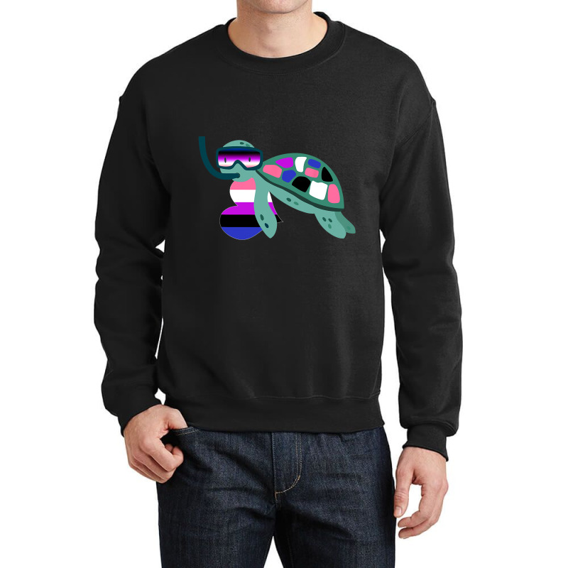 Turtle Genderfluid Flag Subtle Lgbt Gender Fluid G Crewneck Sweatshirt | Artistshot