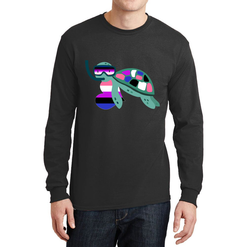 Turtle Genderfluid Flag Subtle Lgbt Gender Fluid G Long Sleeve Shirts | Artistshot