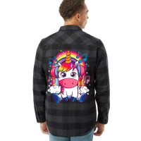 Unicorn Music Lover Unicorn Listening To Music Not Flannel Shirt | Artistshot