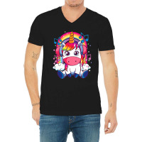 Unicorn Music Lover Unicorn Listening To Music Not V-neck Tee | Artistshot