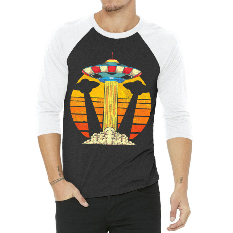 Unidentified Flying Object Alien Sci Fi Retro Suns 3/4 Sleeve Shirt | Artistshot