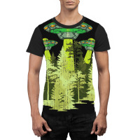 Ufo Abduction Unidentified Flying Object Forest Na Graphic T-shirt | Artistshot