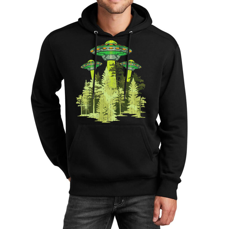 Ufo Abduction Unidentified Flying Object Forest Na Unisex Hoodie | Artistshot