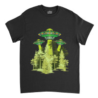 Ufo Abduction Unidentified Flying Object Forest Na Classic T-shirt | Artistshot