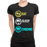 Synchronized Skating Eat Sleep Synchro Group Ladies Fitted T-shirt | Artistshot