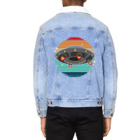 Unidentified Flying Object Extraterrestrial Alien  Unisex Sherpa-lined Denim Jacket | Artistshot