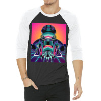 Synthwave 90s Art Vaporwave Jellyfish Outer Space  3/4 Sleeve Shirt | Artistshot