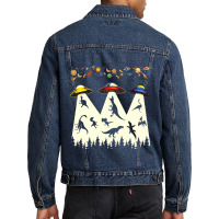 Unidentified Flying Object In Space 2ufo Abduction Men Denim Jacket | Artistshot