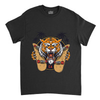 Tiger Themed S With Sharp Nail Holding Skateboard Classic T-shirt | Artistshot