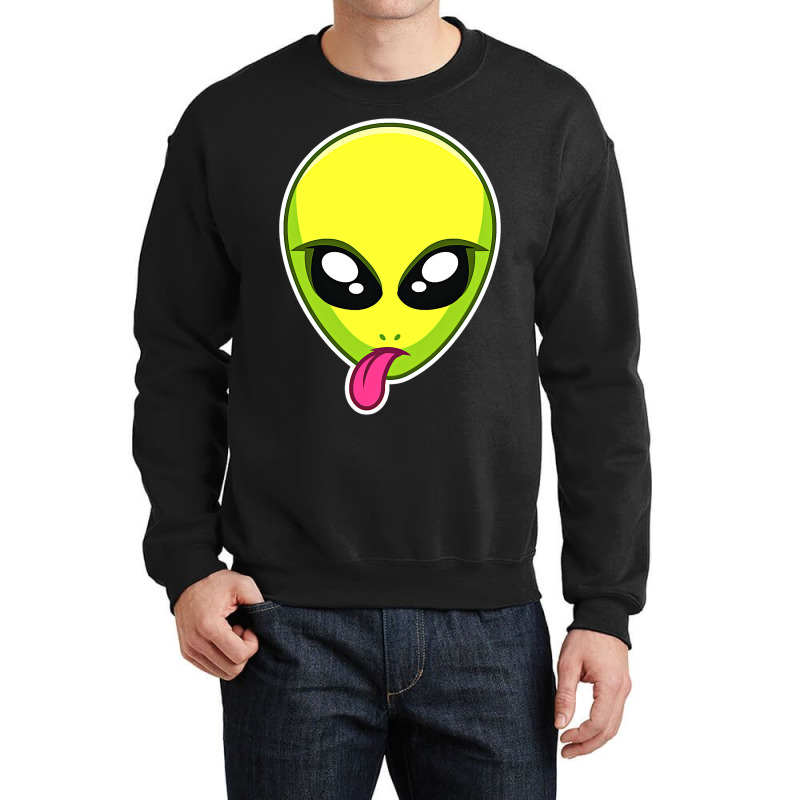 Trippy Alien Face Crewneck Sweatshirt | Artistshot