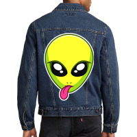 Trippy Alien Face Men Denim Jacket | Artistshot