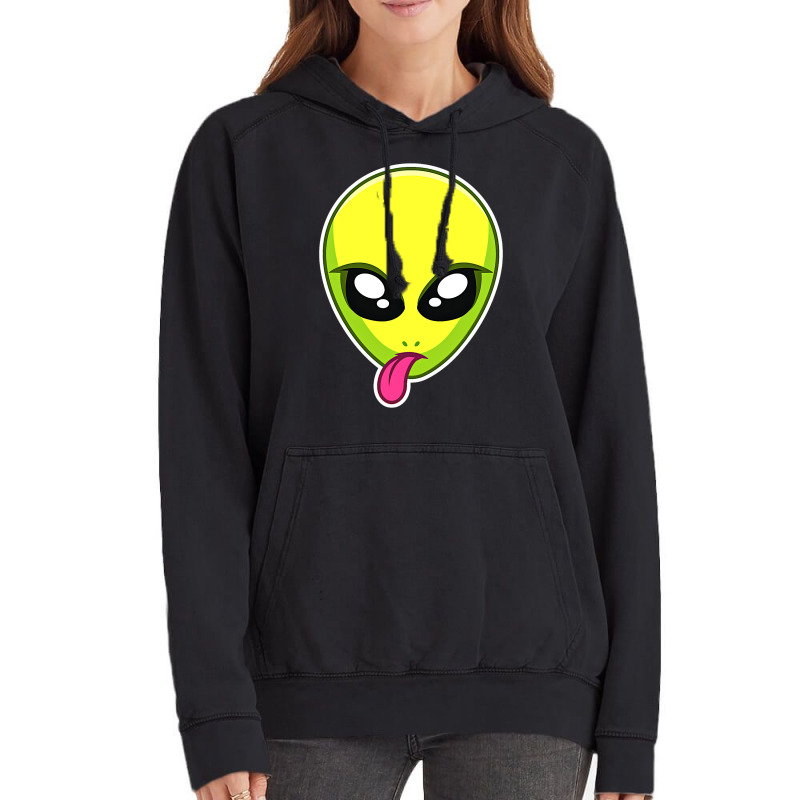 Trippy Alien Face Vintage Hoodie | Artistshot