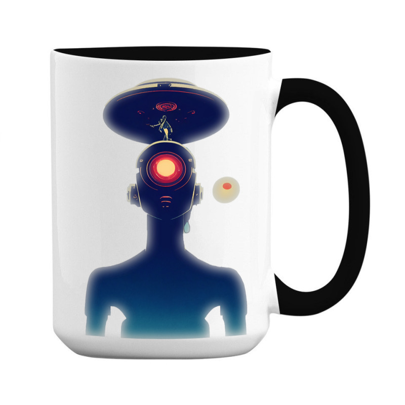 Unidentified Flying Object Portrait Scifi Alien 15 Oz Coffee Mug | Artistshot