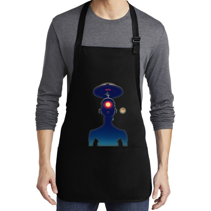 Unidentified Flying Object Portrait Scifi Alien Medium-length Apron | Artistshot