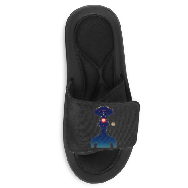 Unidentified Flying Object Portrait Scifi Alien Slide Sandal | Artistshot