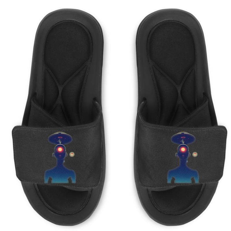 Unidentified Flying Object Portrait Scifi Alien Slide Sandal | Artistshot