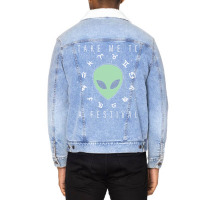 Take Me To A Festival Alien Zodiac Circle V2 Unisex Sherpa-lined Denim Jacket | Artistshot