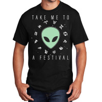 Take Me To A Festival Alien Zodiac Circle V2 Basic T-shirt | Artistshot