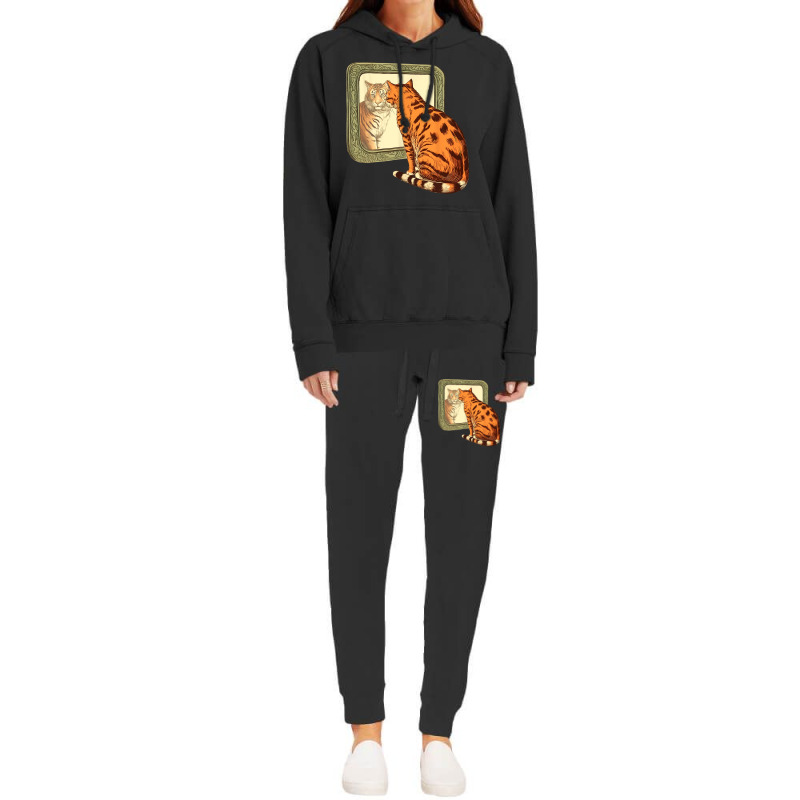 Tiger And Cat Looking In The Mirror Funny Cats Lov Hoodie & Jogger set by FriedaBarcia | Artistshot