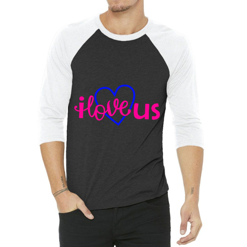 I Love Us I Love Usa Flag 3/4 Sleeve Shirt | Artistshot