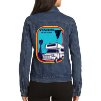 Vision Of Future Spaceship Time Travel Extraterres Ladies Denim Jacket | Artistshot