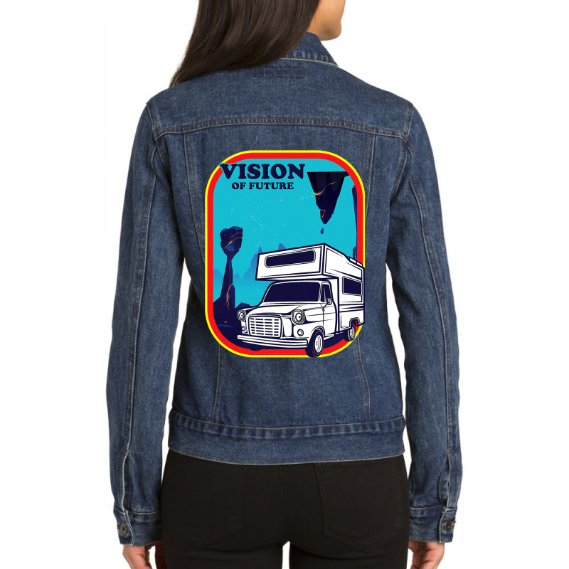 Vision Of Future Spaceship Time Travel Extraterres Ladies Denim Jacket by AarnaFerraro | Artistshot