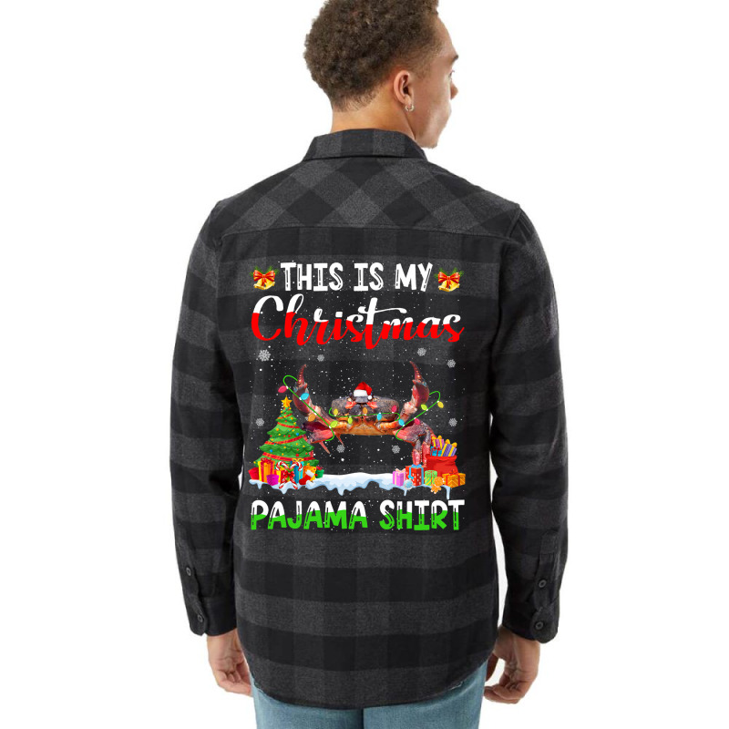 This Is My Christmas Pajama Crab Lover Xmas Lights Flannel Shirt | Artistshot