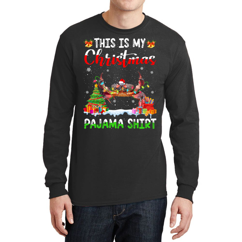 This Is My Christmas Pajama Crab Lover Xmas Lights Long Sleeve Shirts | Artistshot