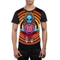 Trippy Meditating Hippie Alien Extraterrestrial Pe Graphic T-shirt | Artistshot