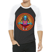 Trippy Meditating Hippie Alien Extraterrestrial Pe 3/4 Sleeve Shirt | Artistshot