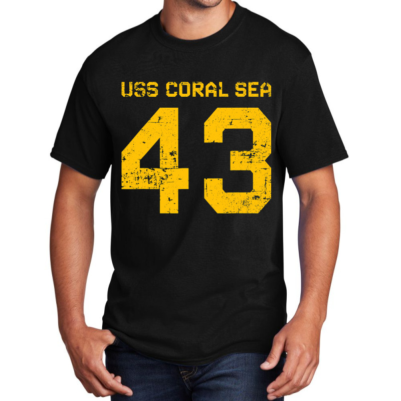 Uss Coral Sea Cv43 Cva43 Aircraft Carrier Distress Basic T-shirt | Artistshot