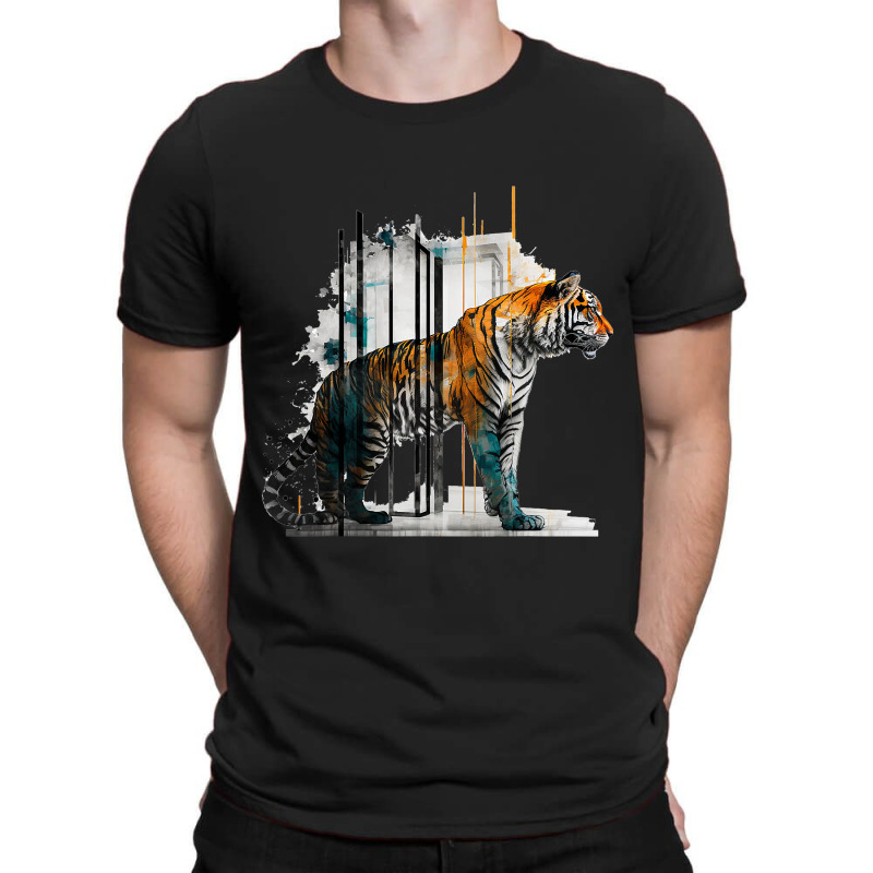 Tiger Architecture Art Work Animal T-shirt | Artistshot