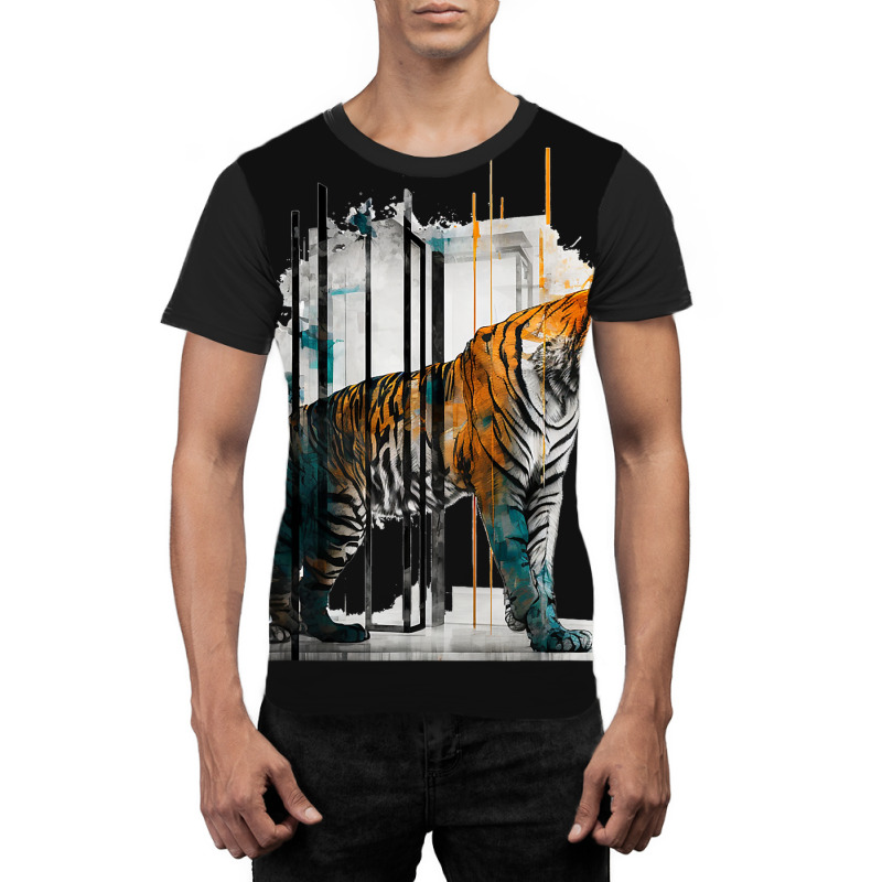 Tiger Architecture Art Work Animal Graphic T-shirt | Artistshot