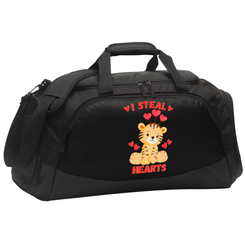 Valentines Day Tiger I Steal Hearts Boys Tiger Active Duffel | Artistshot