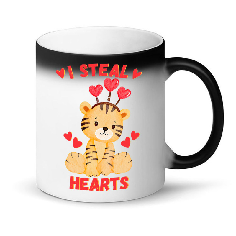 Valentines Day Tiger I Steal Hearts Boys Tiger Magic Mug | Artistshot