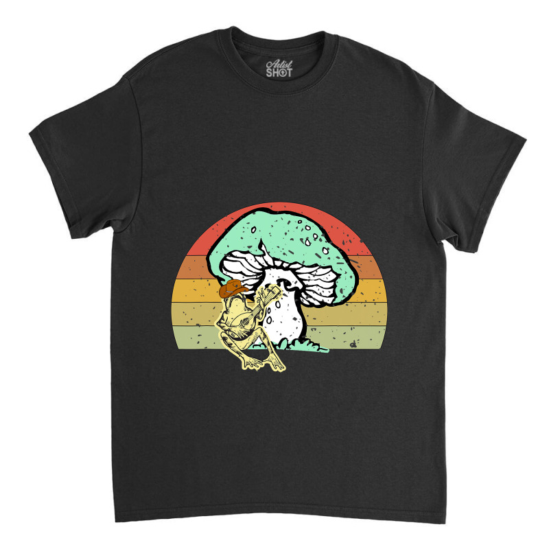 Vintage Frog Cowboy Hat Mushroom Banjo Sunset Classic T-shirt | Artistshot