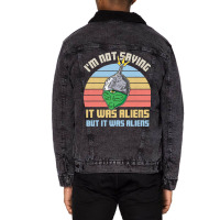 Tinfoil Hat Conspiracy Theorist Alien Humor Funny  Unisex Sherpa-lined Denim Jacket | Artistshot